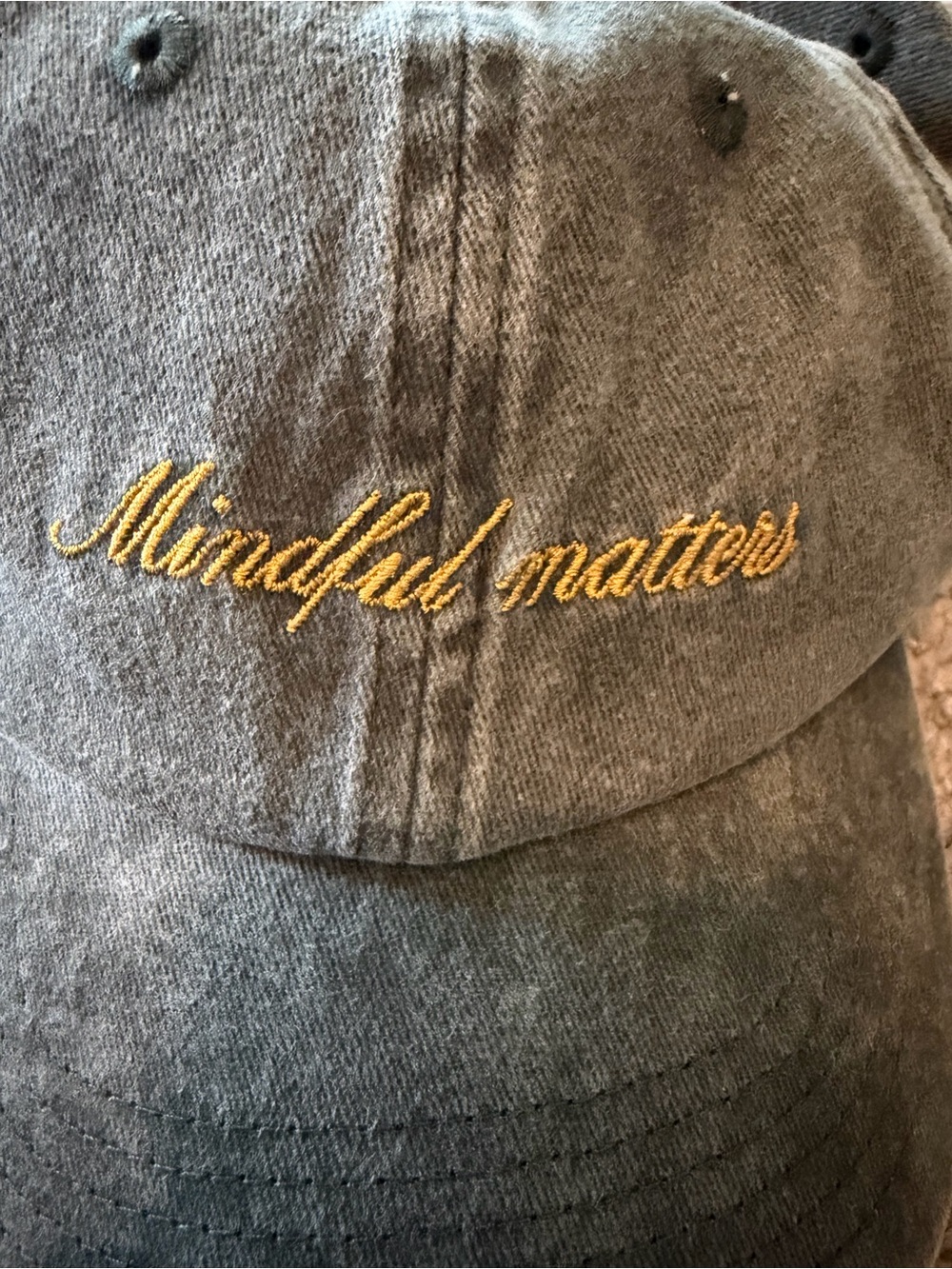 'Mindful matters' Embroidered Baseball Cap - Picture 3 of 3